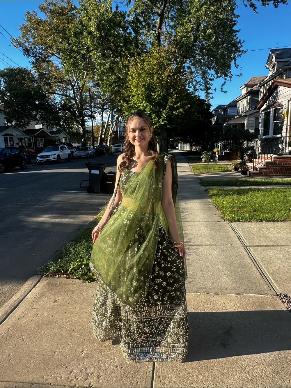 Green Embellished Women’s Lehenga Dress